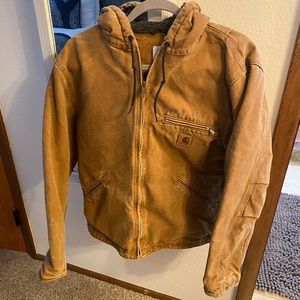 Mens Carhartt Sherpa Lined Sierra Sandstone Jacket